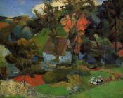 保罗 高更 : The Aven Running through Pont-Aven